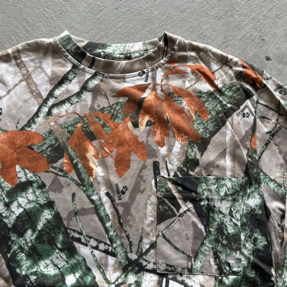 Vintage 90s Outfitters Ridge Camo Real Tree Long Sleeve Shirt Size XL Brown - Picture 2 of 5